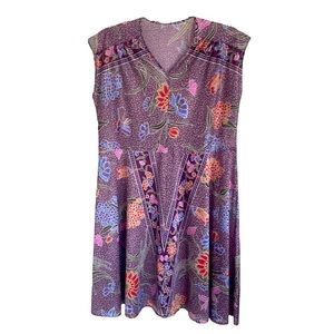 Plus Size Purple Summer Dress w/ V-Neck and short sleeves, 2XL